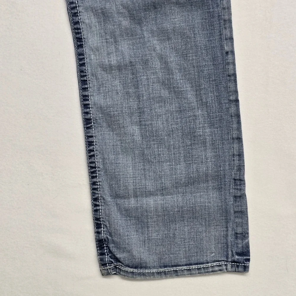 BKE Seth Mens Straight Leg Jeans Medium Wash Blue‎ Denim 36R Stretch